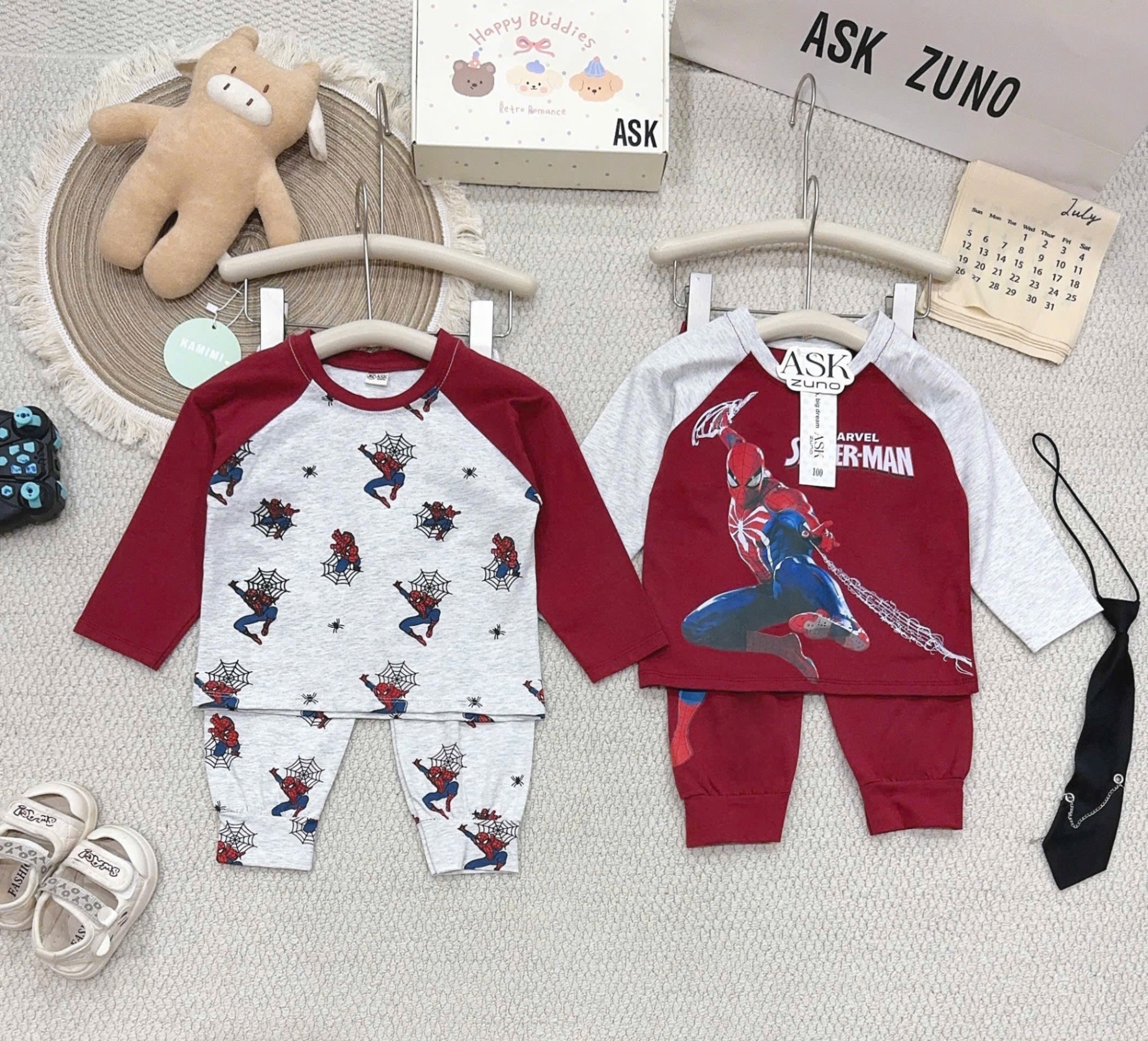 GOM - SÉT 2 BỘ NGƯỜI NHỆN BATMAN ĐỎ GHI CHO BT