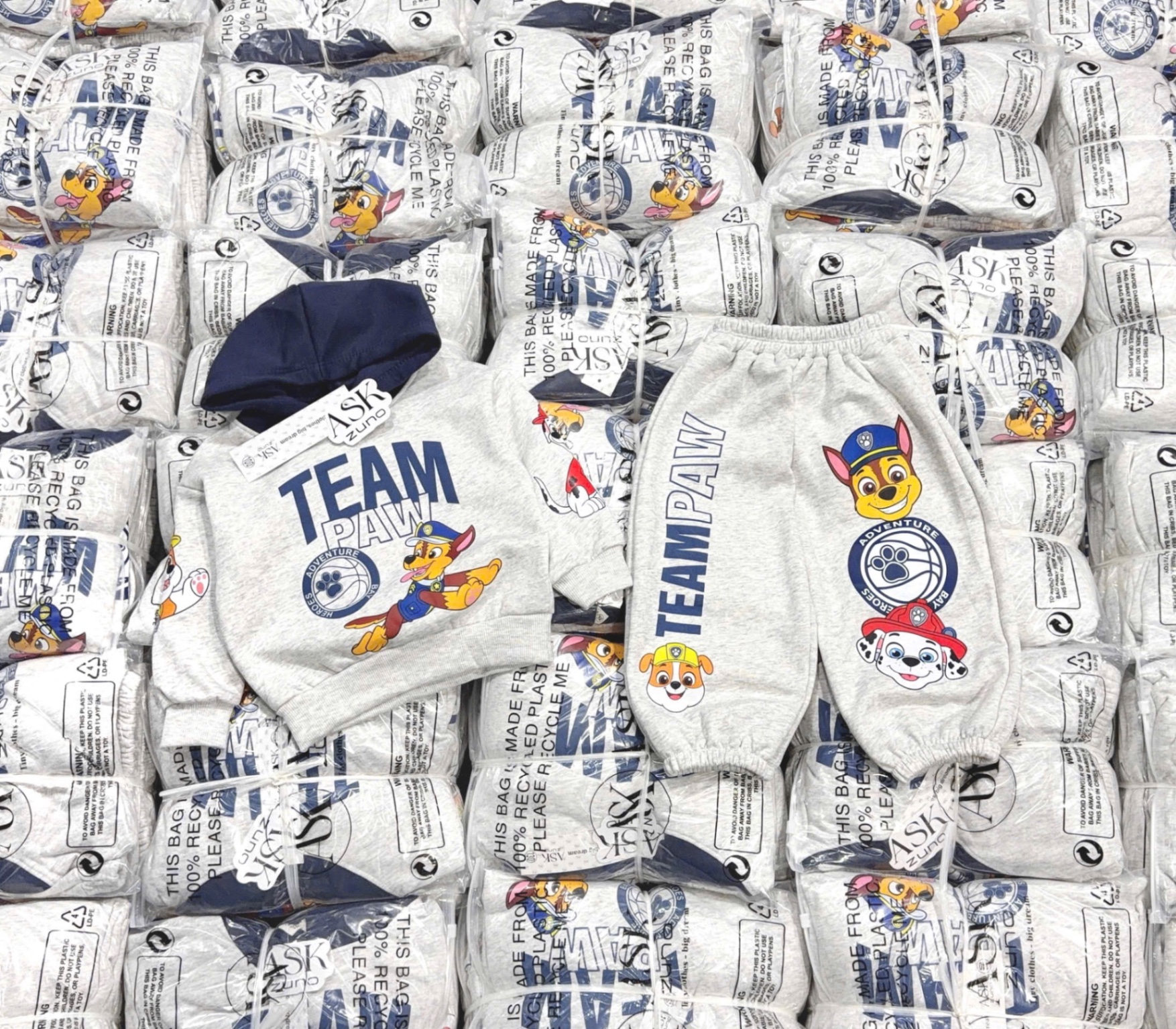 BỘ NỈ CHÓ TEAM PAW MÀU GHI CHO BT