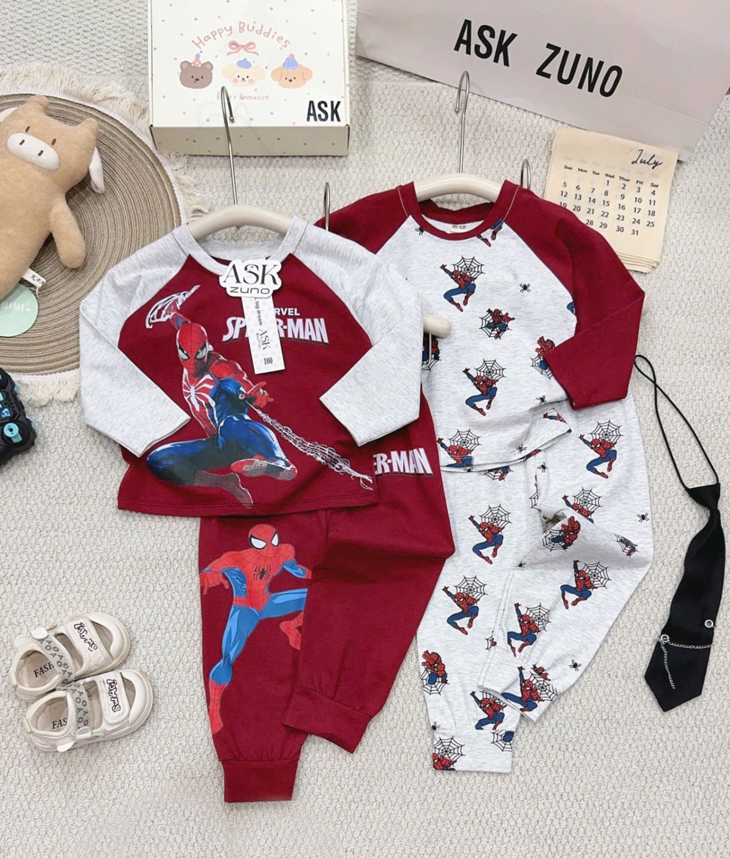 GOM - SÉT 2 BỘ NGƯỜI NHỆN BATMAN ĐỎ GHI CHO BT