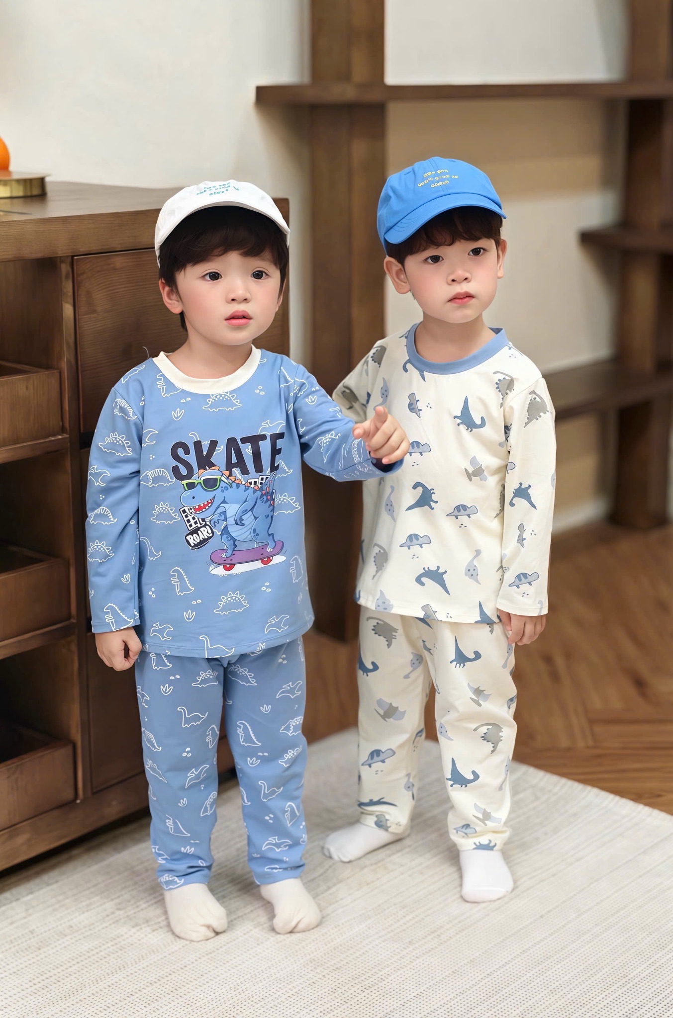 SÉT 2 BỘ KHỦNG LONG XANH TRẮNG CHO BT