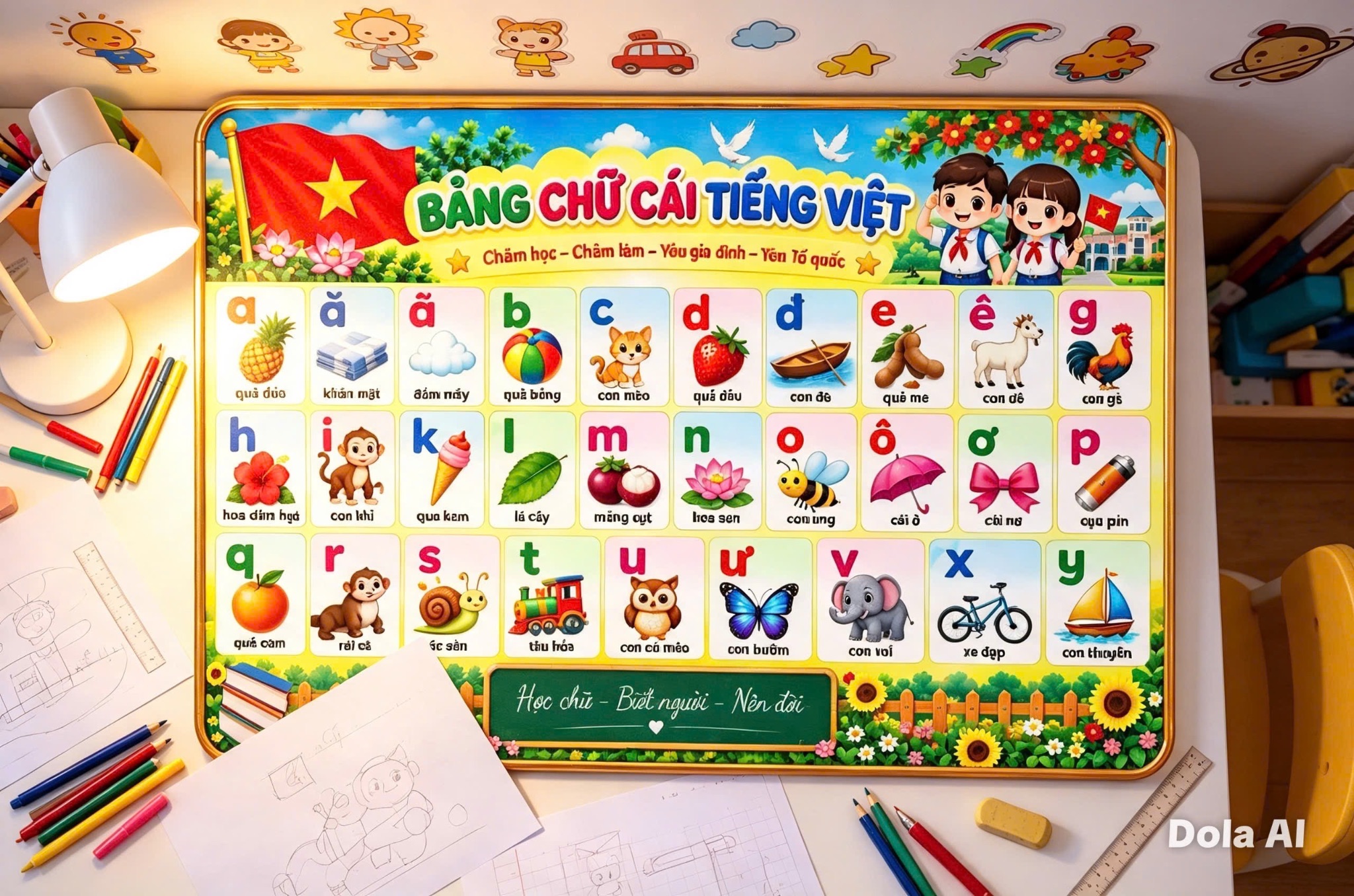 BẢNG CHỮ CÁI TIẾNG VIỆT CHO BÉ