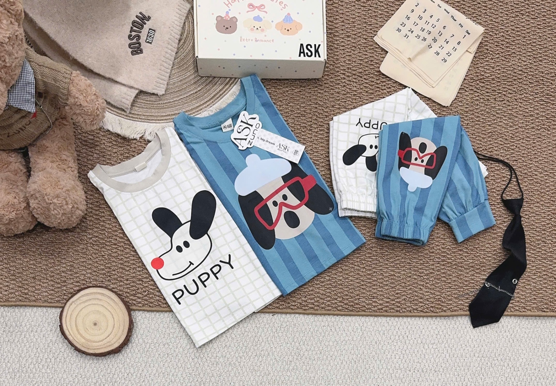 SÉT 2 BỘ BÉ TRAI PUPPY CHO BG