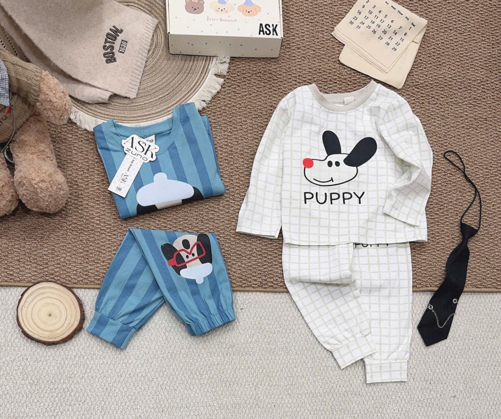 SÉT 2 BỘ BÉ TRAI PUPPY CHO BG