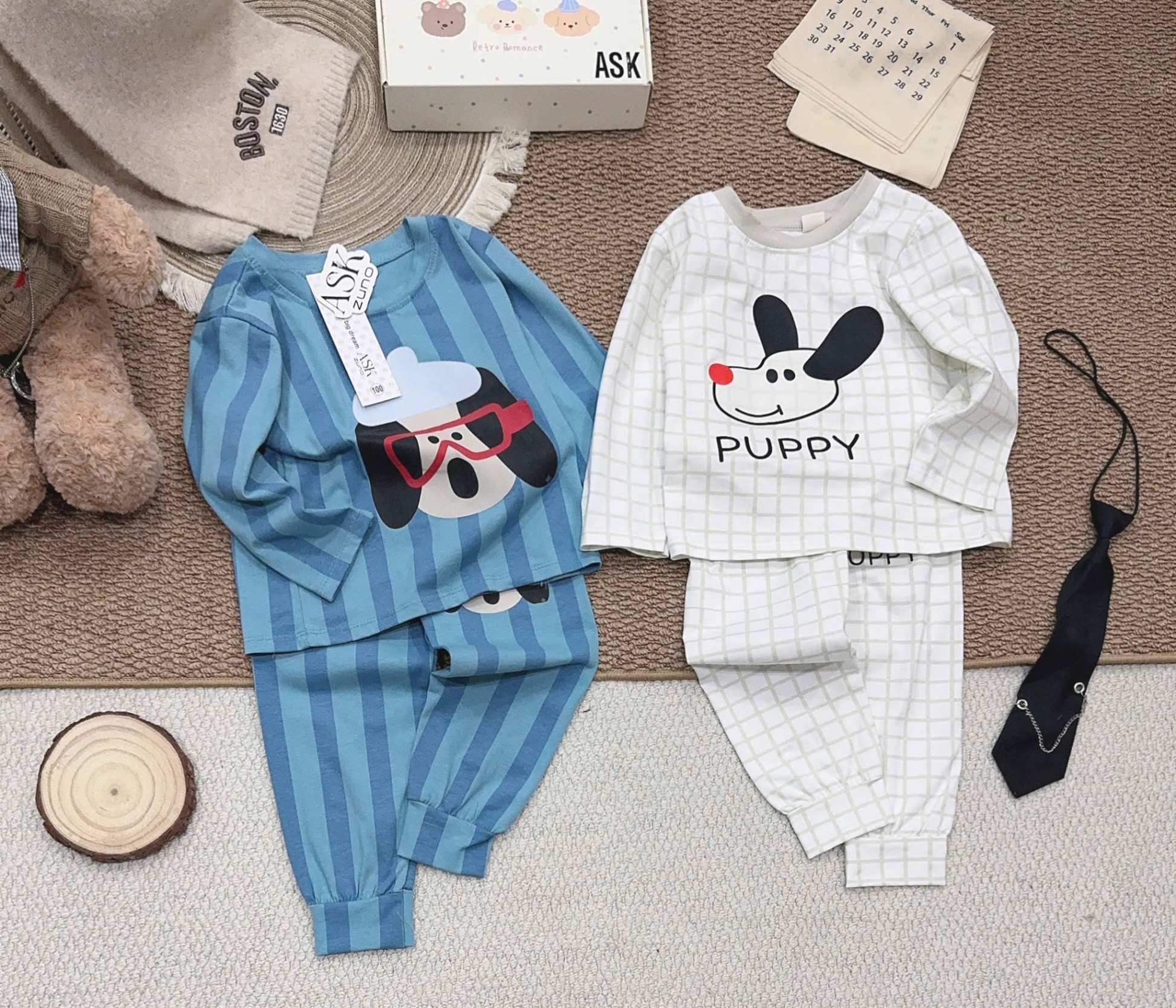 SÉT 2 BỘ BÉ TRAI PUPPY CHO BG