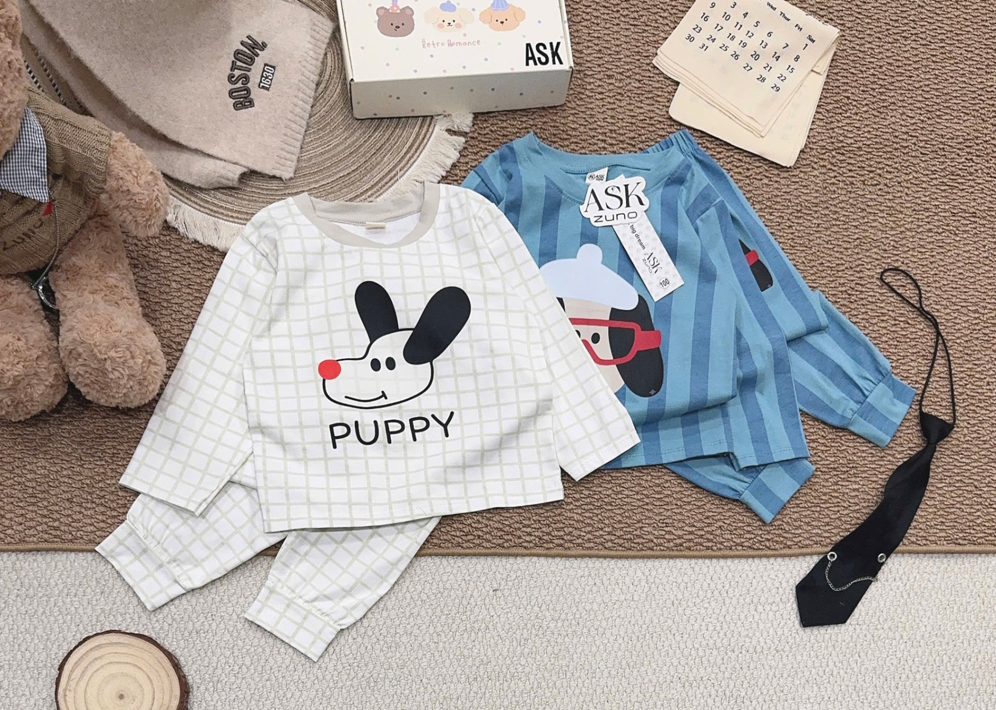 SÉT 2 BỘ BÉ TRAI PUPPY CHO BG
