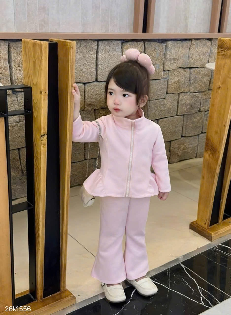 ÁO NỈ 2 DA KÉO KHOÁ DÁNG LOE 2 MÀU CHO BG