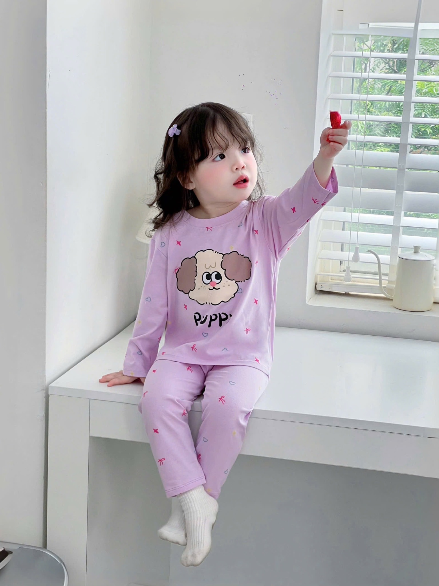 SÉT 2 BỘ PUPPY THU ĐÔNG VÀNG TÍM CHO BG