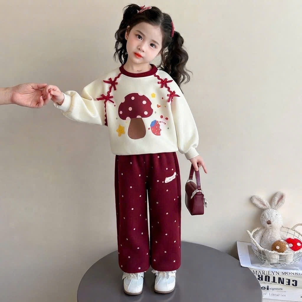 BỘ NỈ THU ĐÔNG HÌNH CÂY NẤM CHO BG