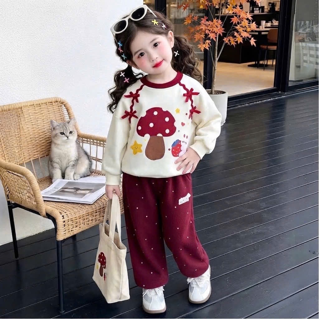 BỘ NỈ THU ĐÔNG HÌNH CÂY NẤM CHO BG