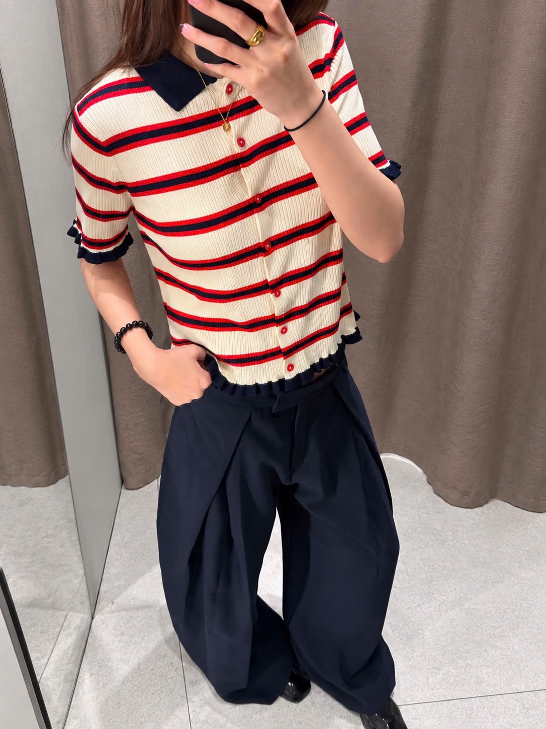 CDG SỌC KẺ ĐỎ PHỐI MÀU CHO NỮ