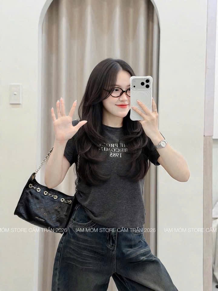 SÉT 3 ÁO PHÔNG CỘC TAY TRẮNG RÊU XÁM CHO NỮ