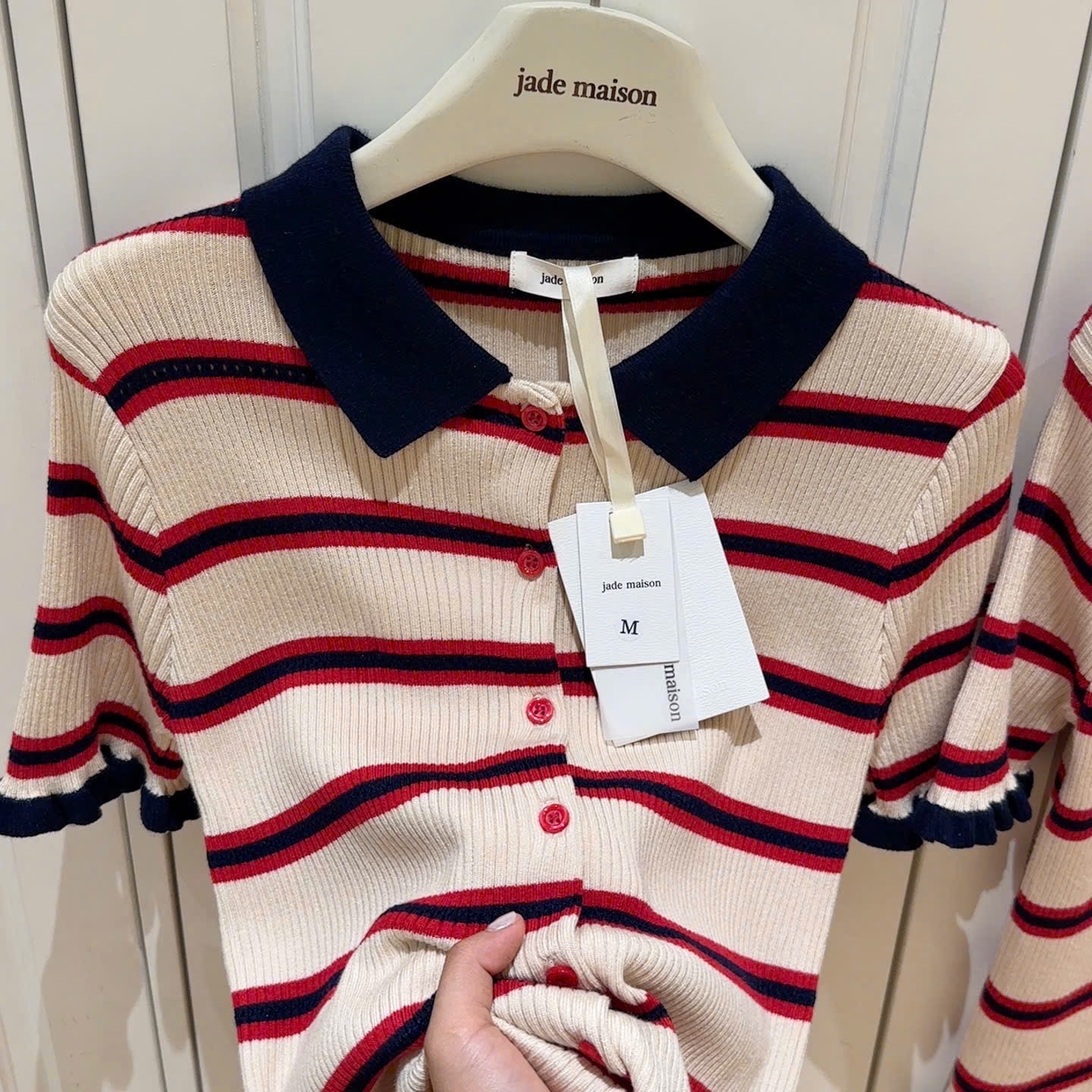 CDG SỌC KẺ ĐỎ PHỐI MÀU CHO NỮ