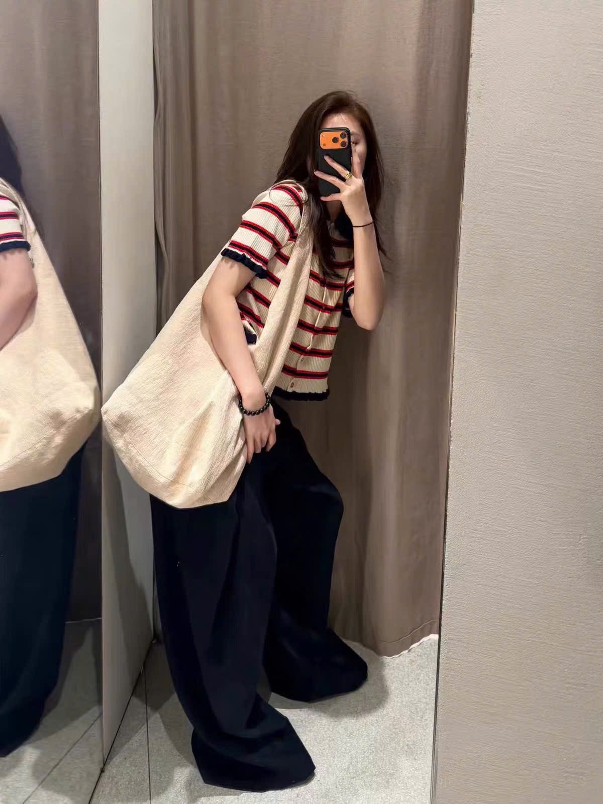 CDG SỌC KẺ ĐỎ PHỐI MÀU CHO NỮ