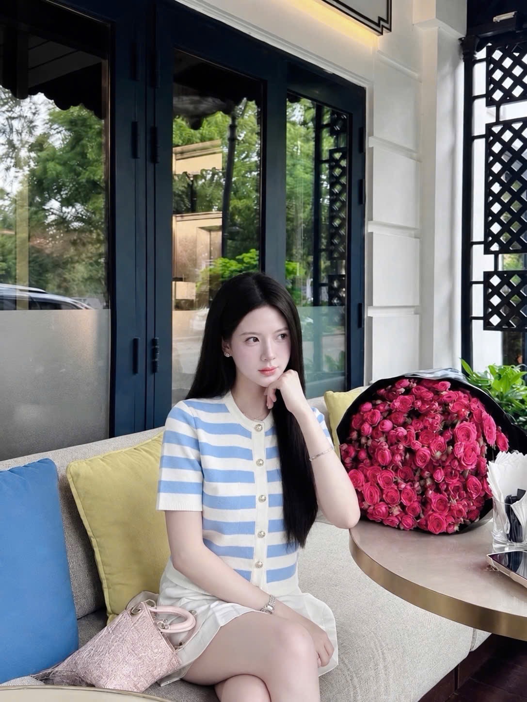 GOM - CDG KẺ NGANG CỘC TAY 3 MÀU CHO NỮ