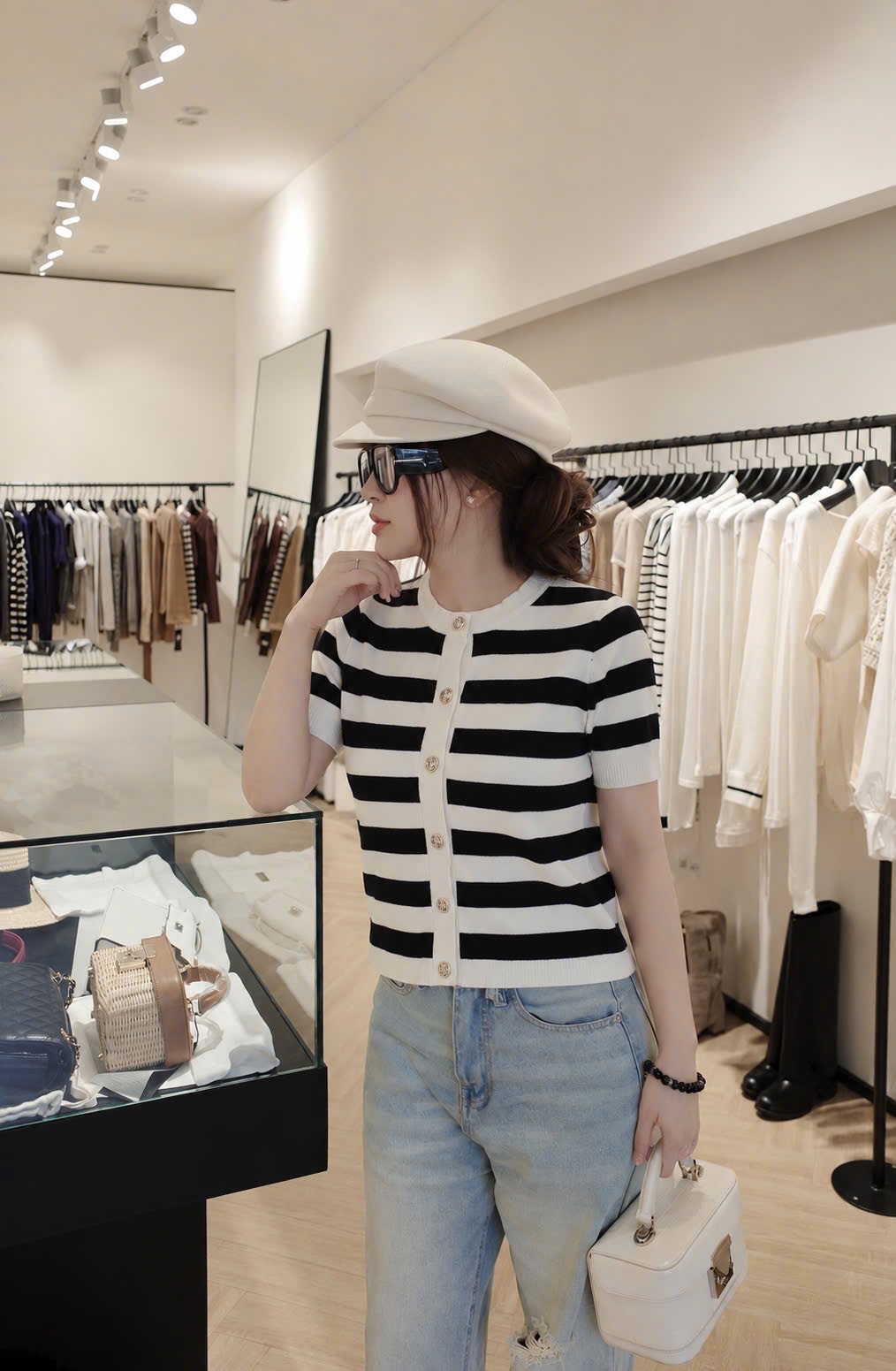 GOM - CDG KẺ NGANG CỘC TAY 3 MÀU CHO NỮ