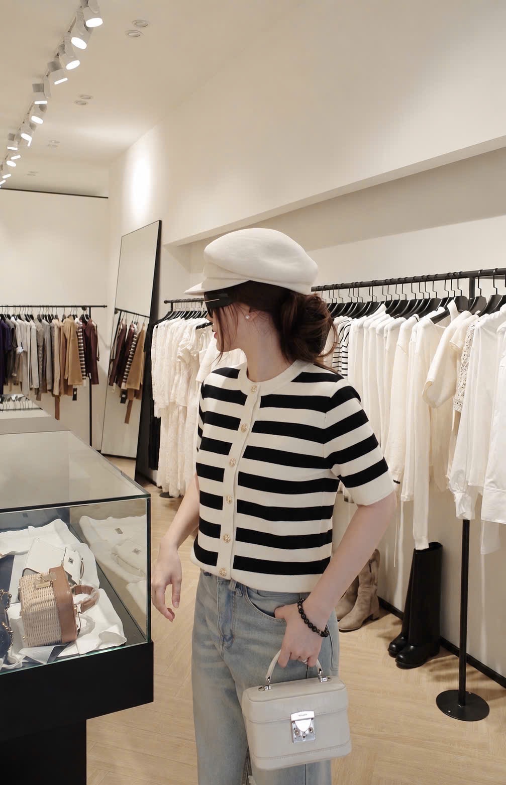 GOM - CDG KẺ NGANG CỘC TAY 3 MÀU CHO NỮ