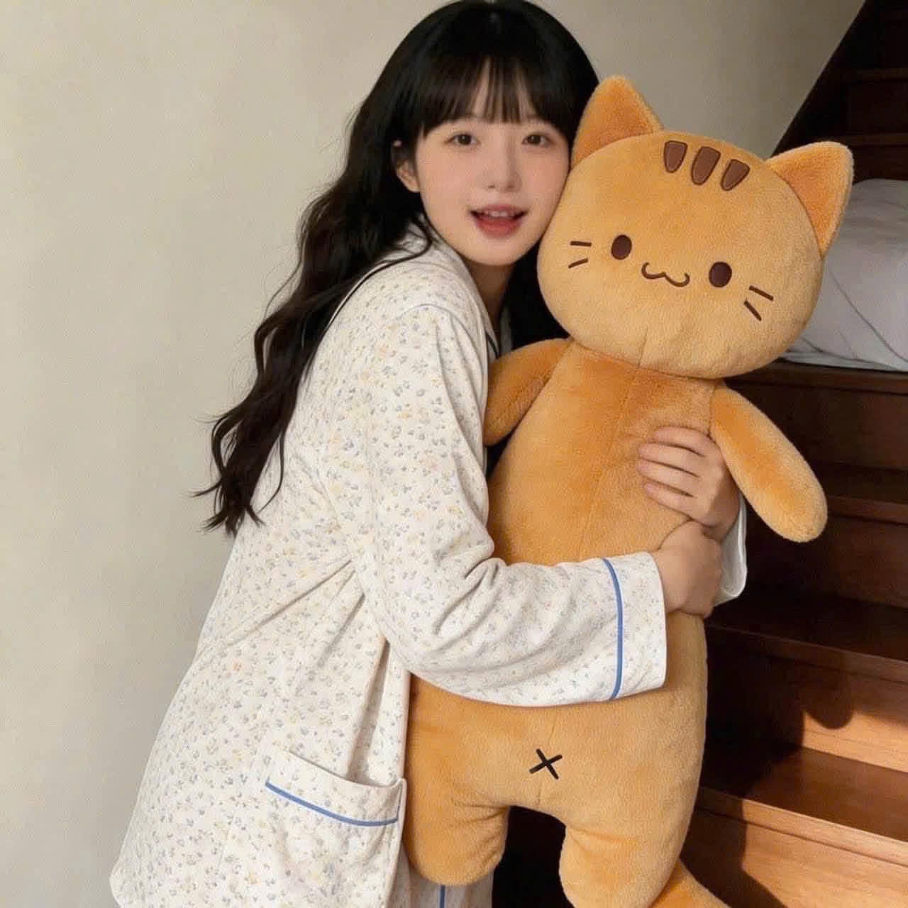 GOM - GỐI ÔM HÌNH CON MÈO MÀU VÀNG