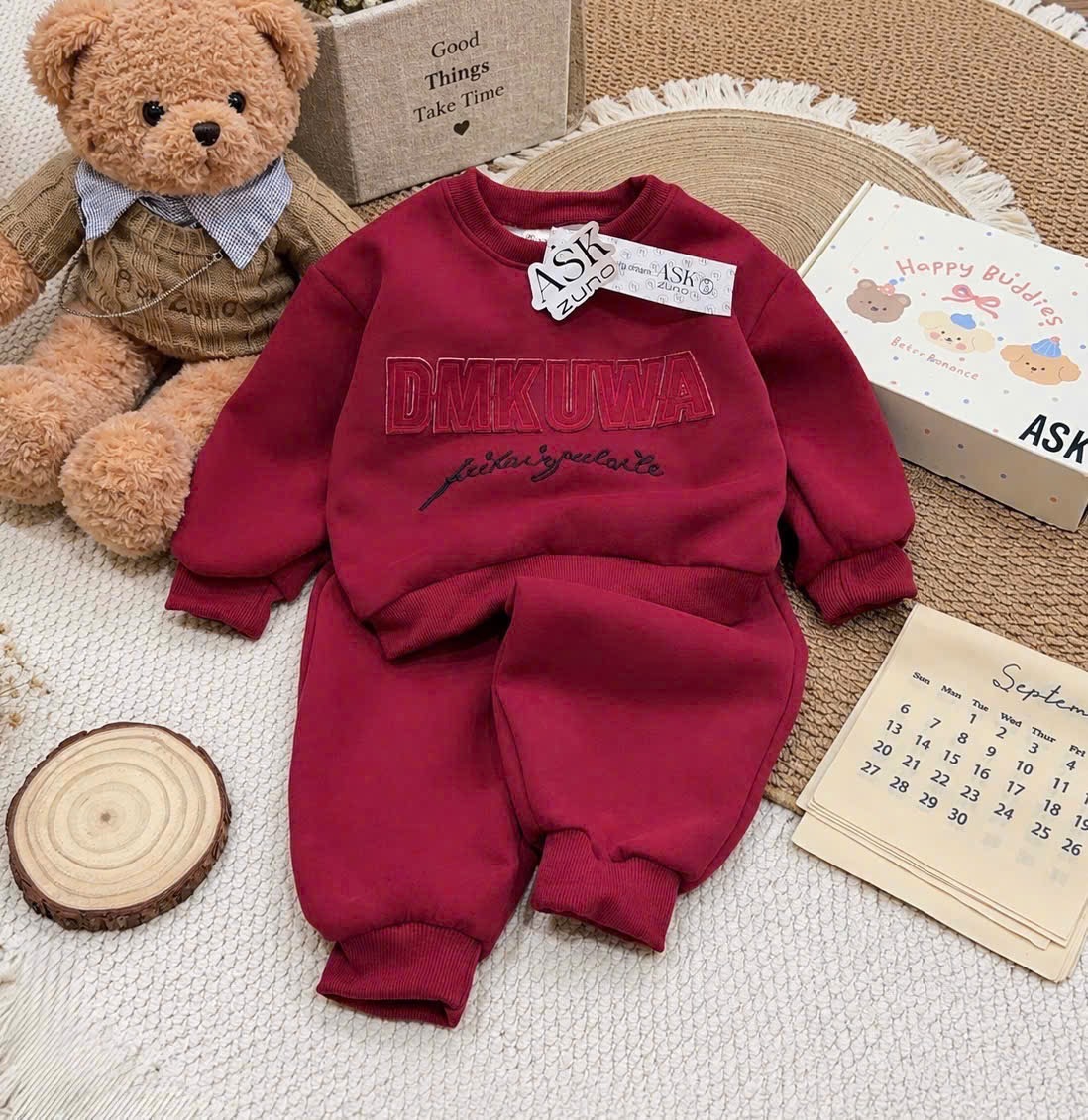 BỘ NỈ ĐỎ DINOKUMA CHO BT
