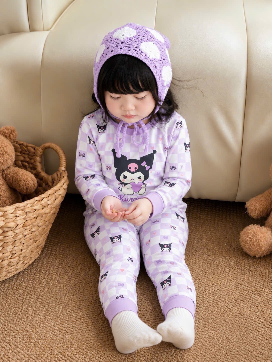 SÉT 2 BỘ KUROMI HỒNG TÍM CHO BG