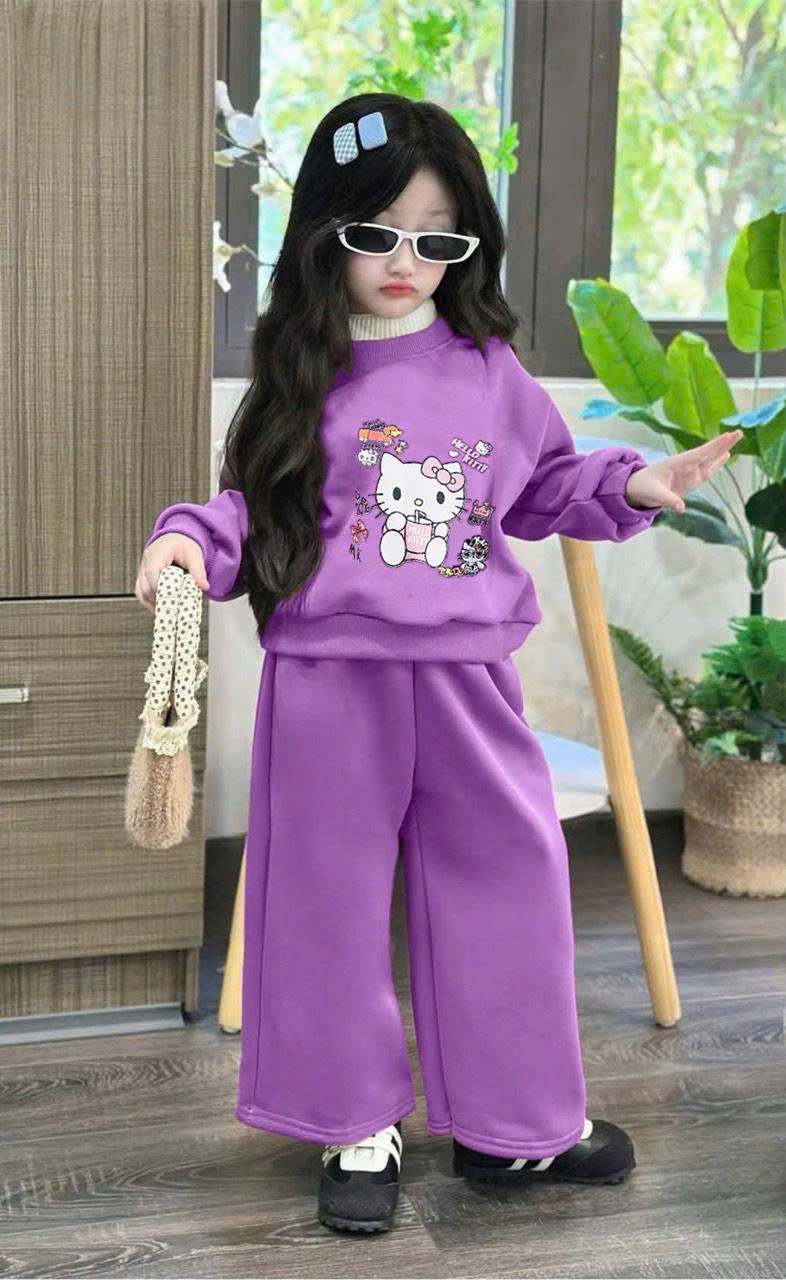 XẢ KHO BỘ NỈ SZ ĐẠI MÀU TÍM MÈO HELLO KITTY CHO BG