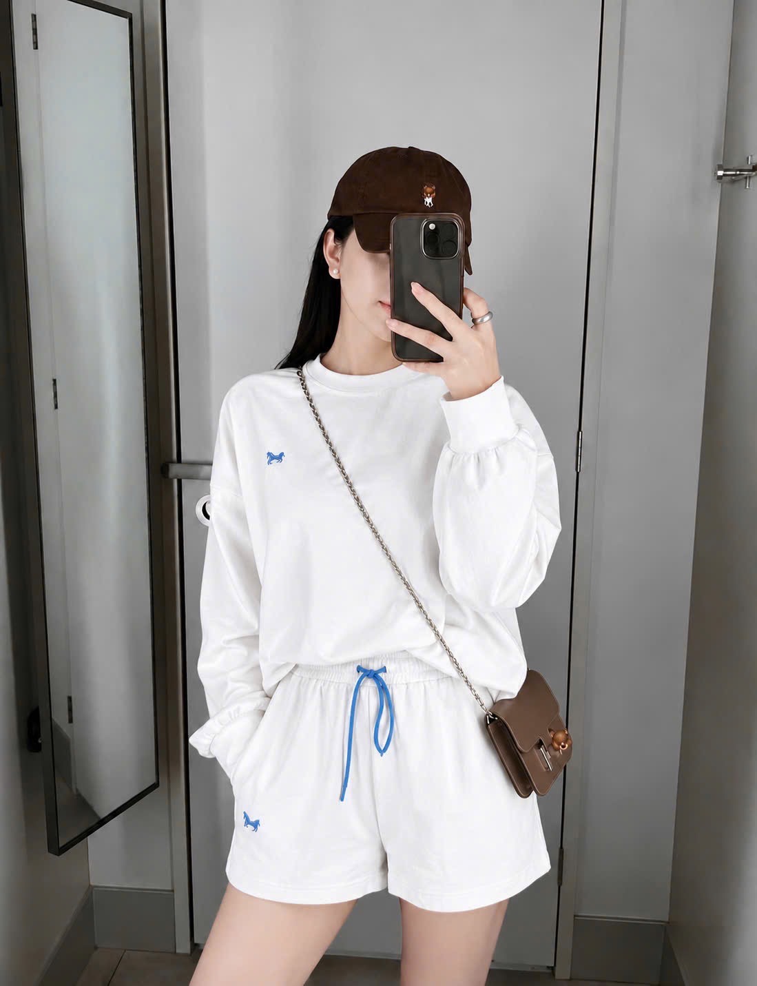BỘ CỘC ĐÙI THÊU NGỰA MÀU TRẮNG