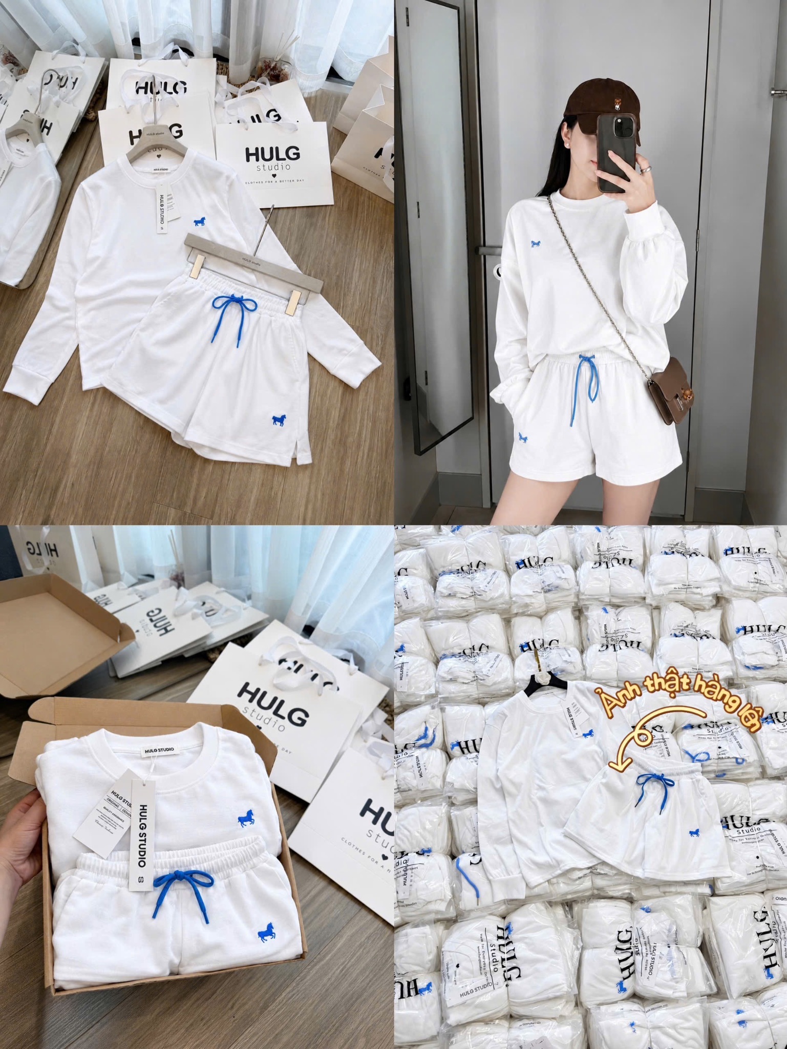 BỘ CỘC ĐÙI THÊU NGỰA MÀU TRẮNG