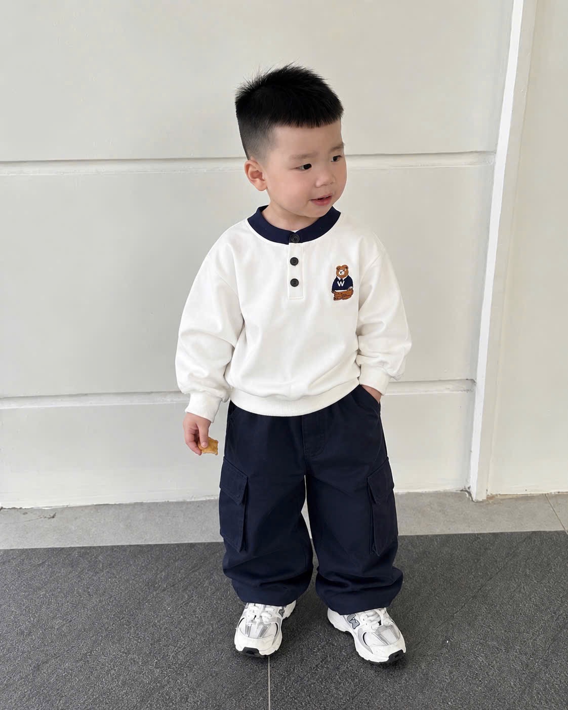 GOM - SÉT 3 ÁO CỔ TÀU THÊU GẤU CHO BT