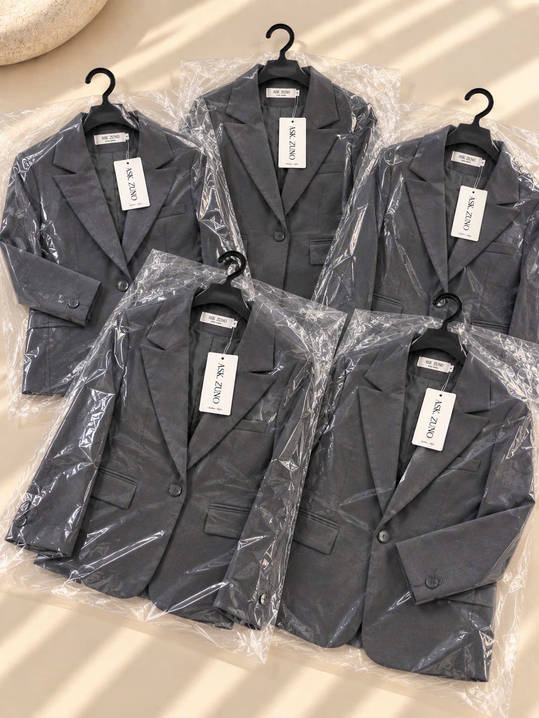 GOM- SÉT VEST BLAZER MÀU GHI XÁM TAG ASK CHO NỮ