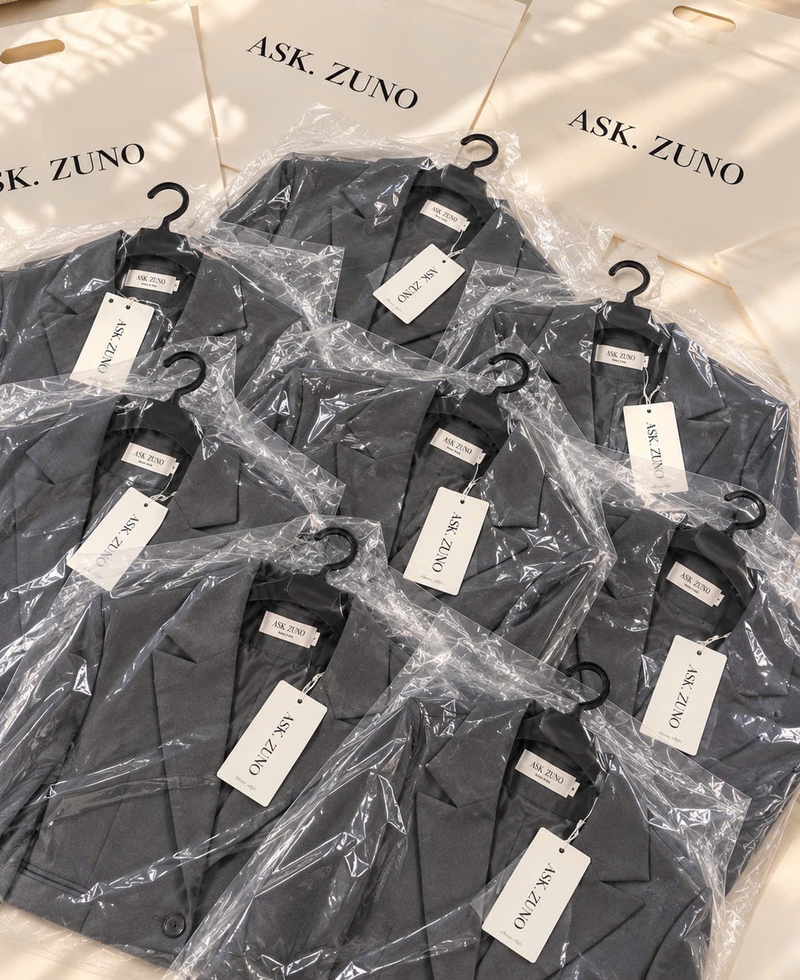 GOM- SÉT VEST BLAZER MÀU GHI XÁM TAG ASK CHO NỮ