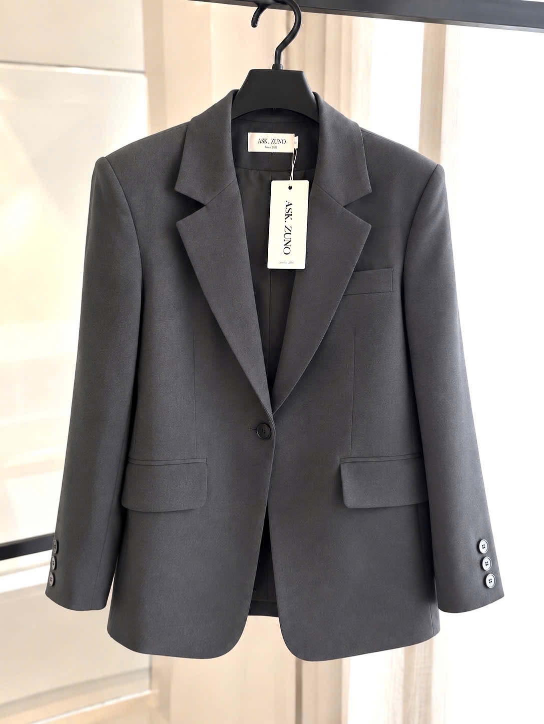 GOM- SÉT VEST BLAZER MÀU GHI XÁM TAG ASK CHO NỮ