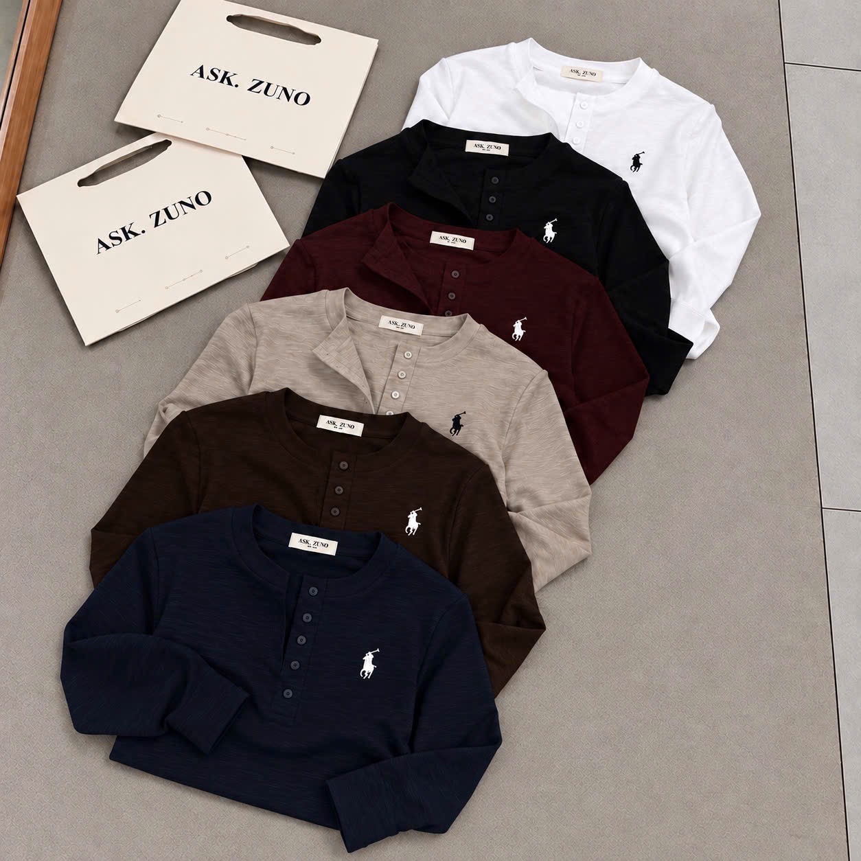 GOM- ÁO THUN DÀI TAY BASIC THÊU NGỰA CHO NỮ