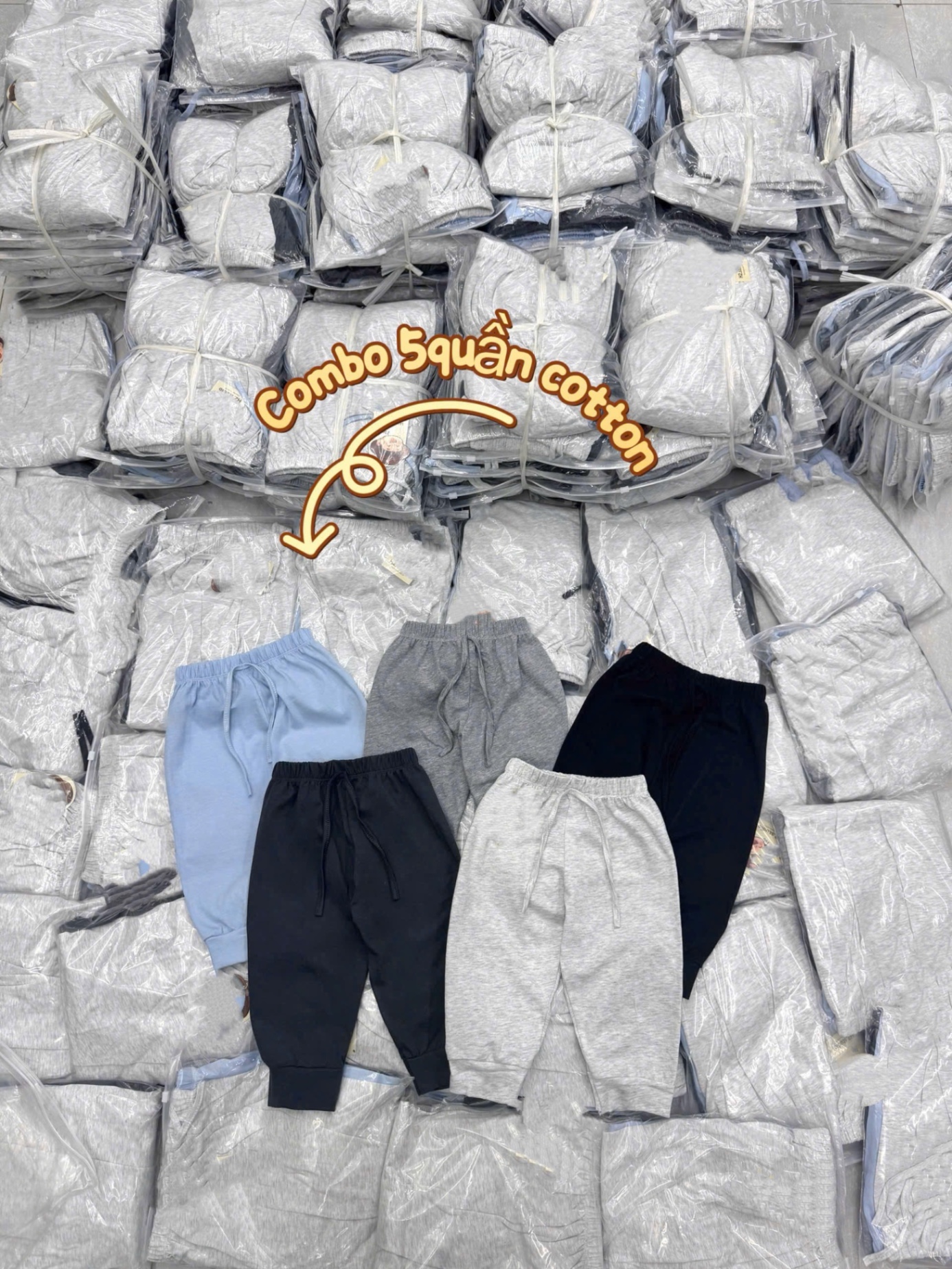 GOM - SÉT 5 QUẦN DÀI COTTON CHO BT