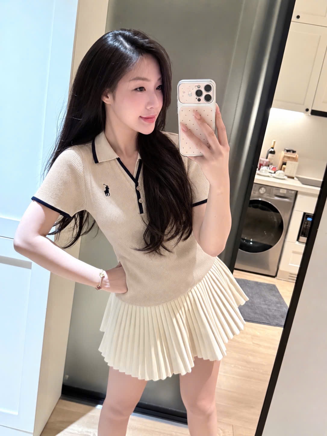 ÁO POLO THÊU NGỰA MÀU BE