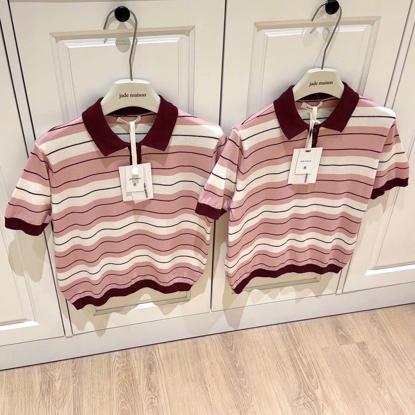 GOM - ÁO LEN POLO HỒNG CỔ BẺ CỘC TAY