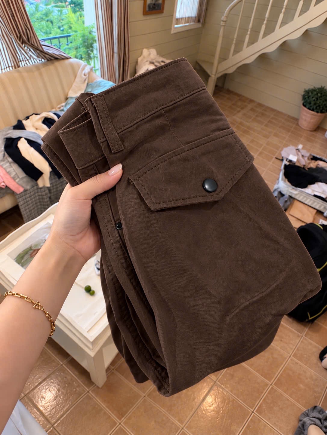 GOM - QUẦN KAKI MỀM 2 MÀU NÂU ĐEN CHO NỮ