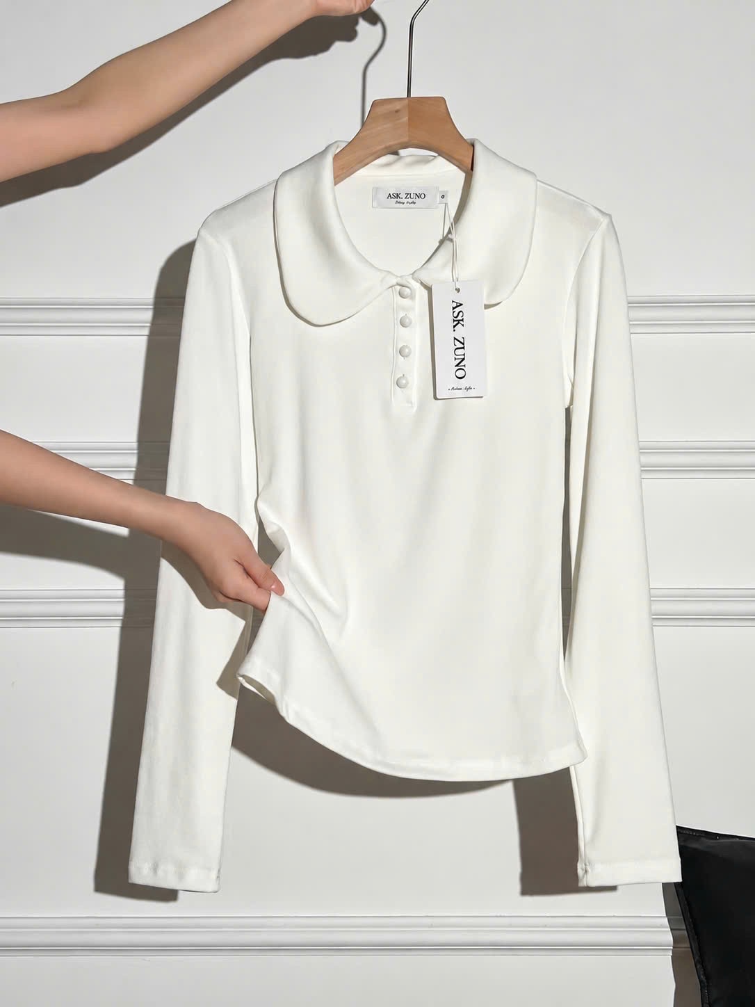 GOM - ÁO POLO CỔ SEN DÀI TAY CHO NỮ