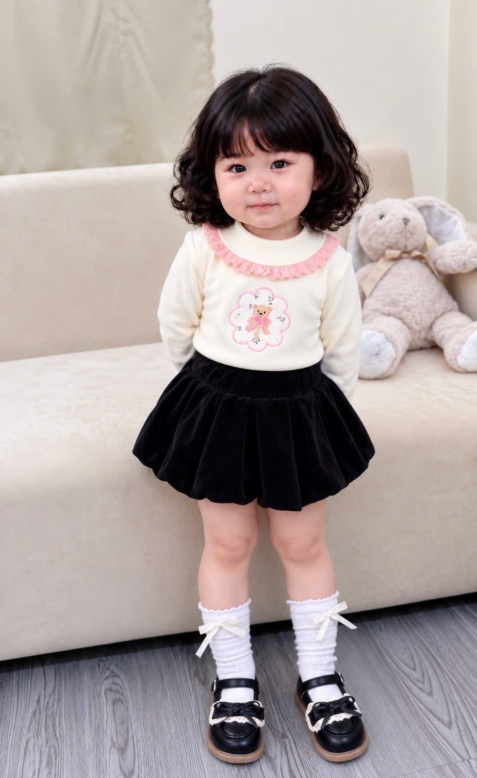 GOM - SÉT 2 ÁO HỒNG BE CỔ BÈO CHO BG