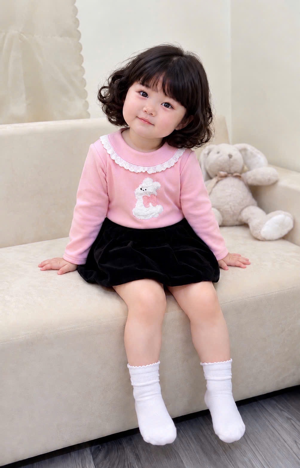 GOM - SÉT 2 ÁO HỒNG BE CỔ BÈO CHO BG