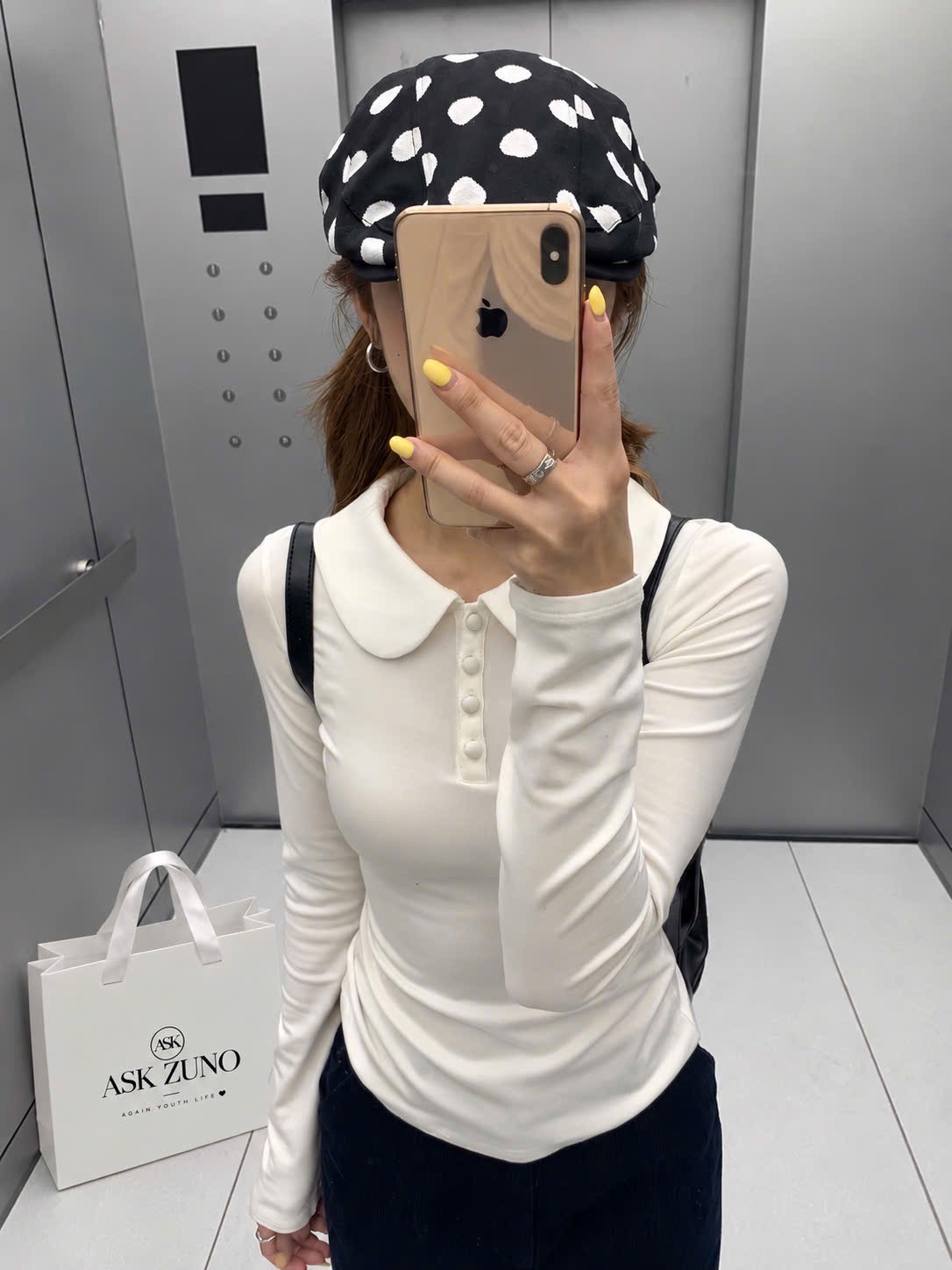 GOM - ÁO POLO CỔ SEN DÀI TAY CHO NỮ