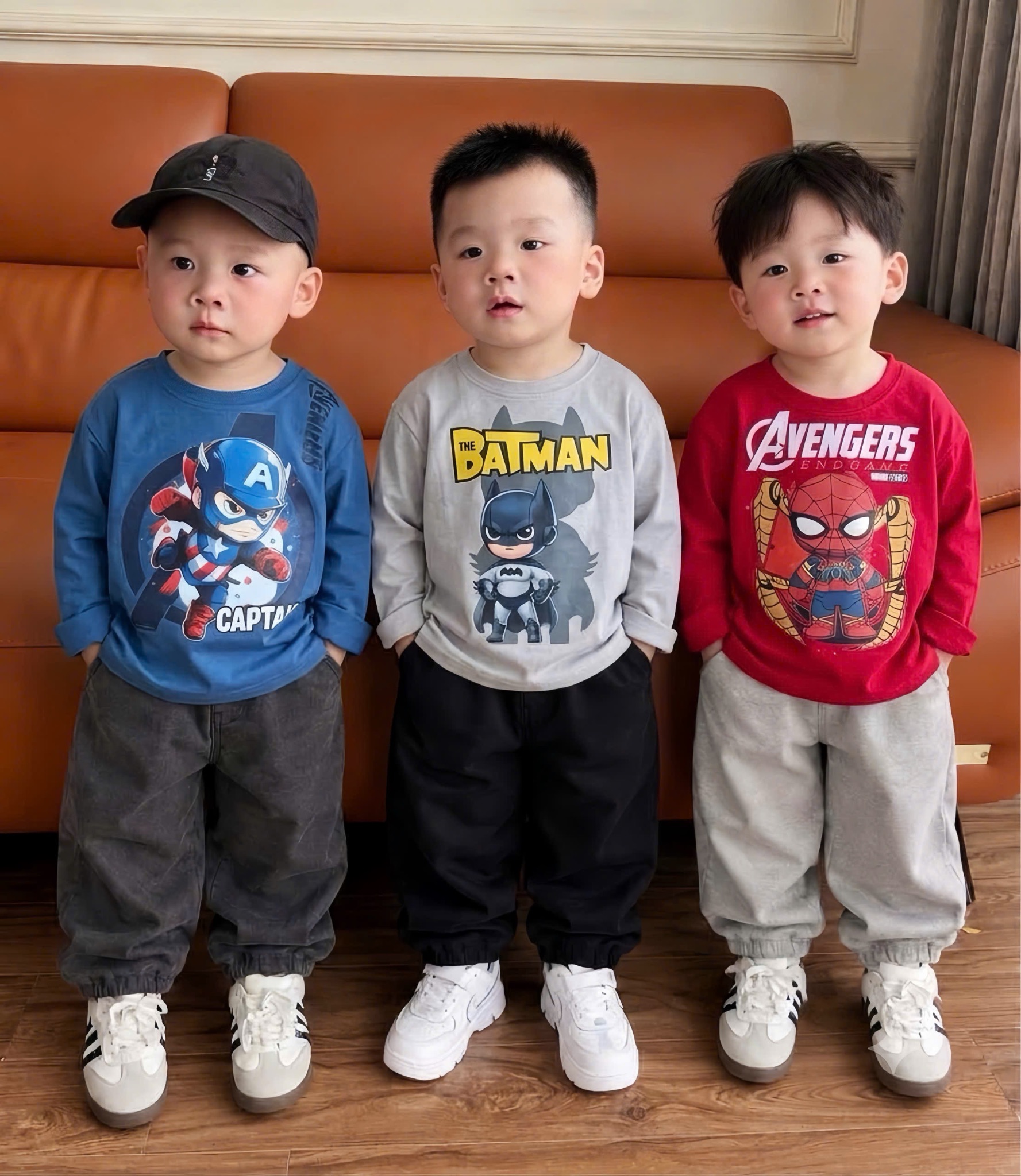 GOM - SÉT 4 ÁO DÀI TAY SIÊU ANH HÙNG CHO BT