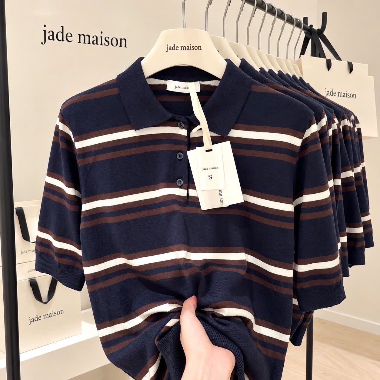 GOM - ÁO LEN POLO CỘC TAY PHỐI MÀU