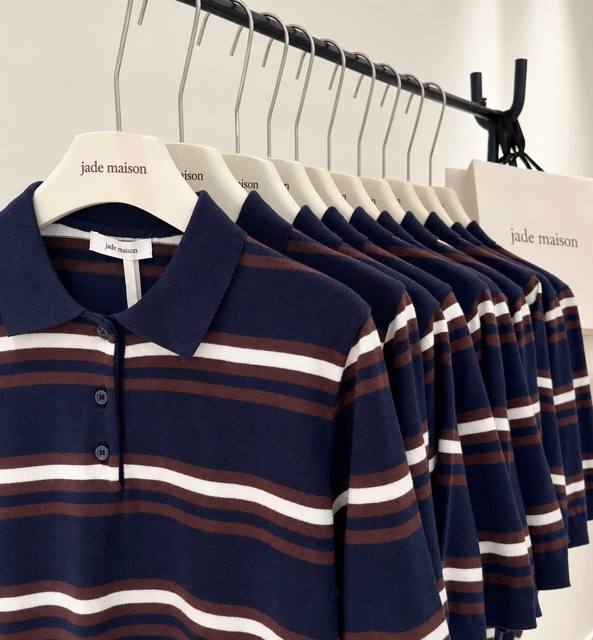 GOM - ÁO LEN POLO CỘC TAY PHỐI MÀU