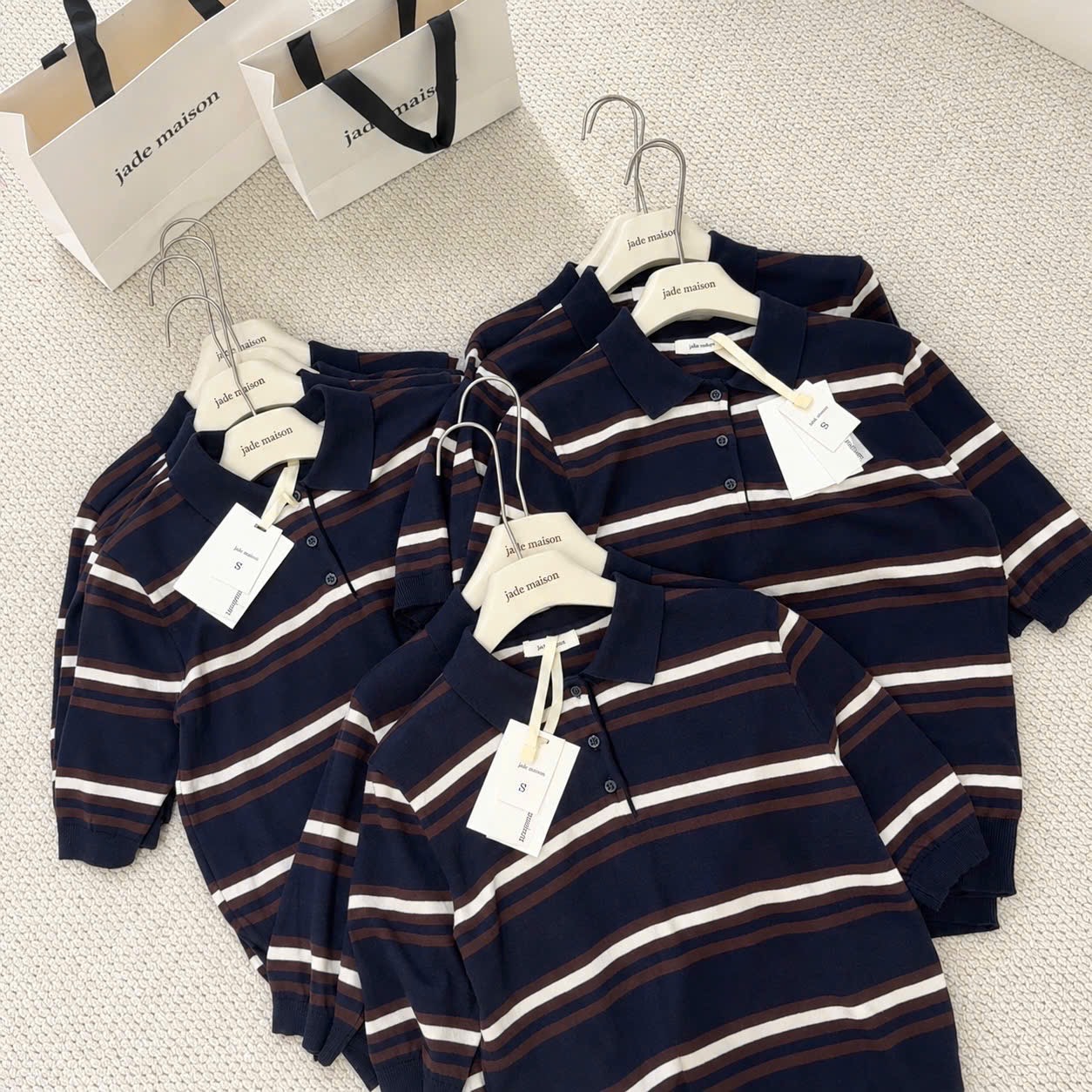 GOM - ÁO LEN POLO CỘC TAY PHỐI MÀU