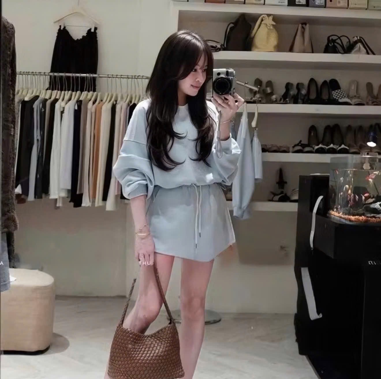 GOM - SÉT BỘ XANH ÁO DÀI QUẦN ĐÙI CHO NỮ