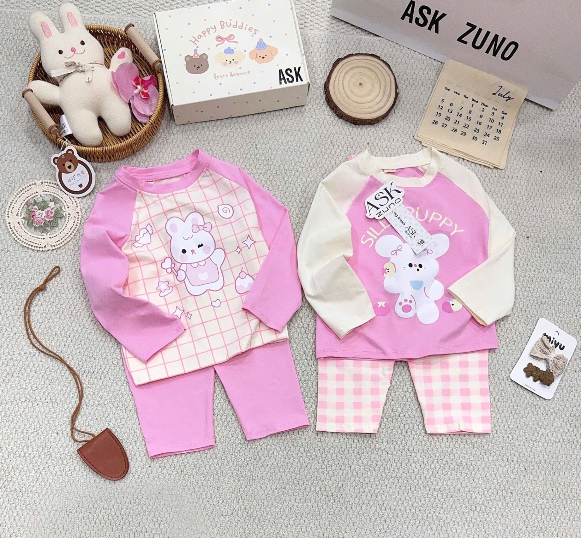 SÉT 2 BỘ PUPPY THU ĐÔNG DÀI TAY CHO BG