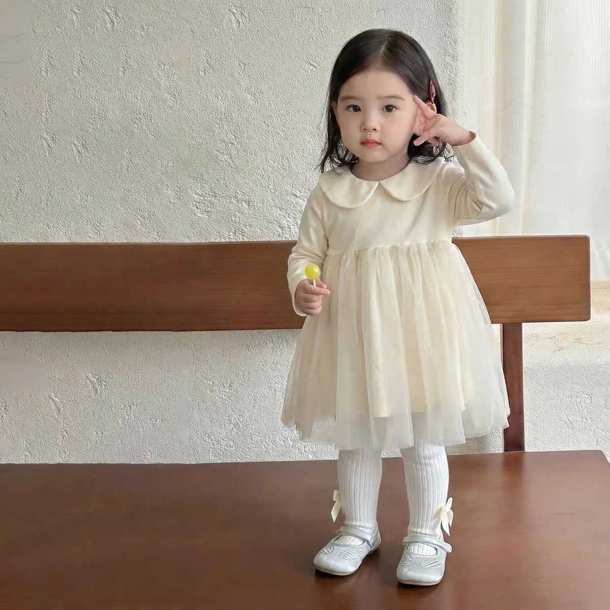 GOM - VÁY CỔ BÈO 3 MÀU CHO BG