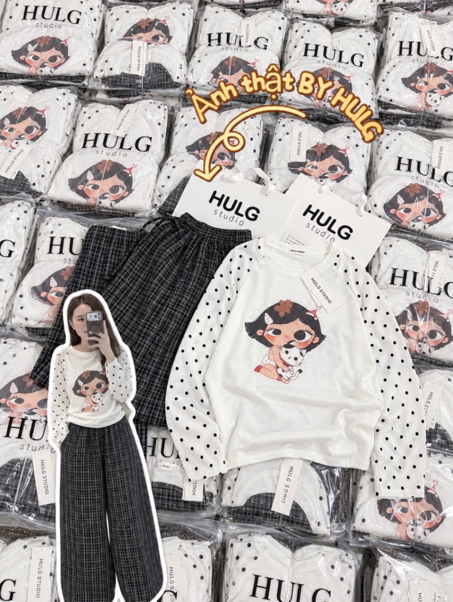 GOM- SÉT ÁO CÔ GÁI ÔM MÈO KITTY CHO NỮ