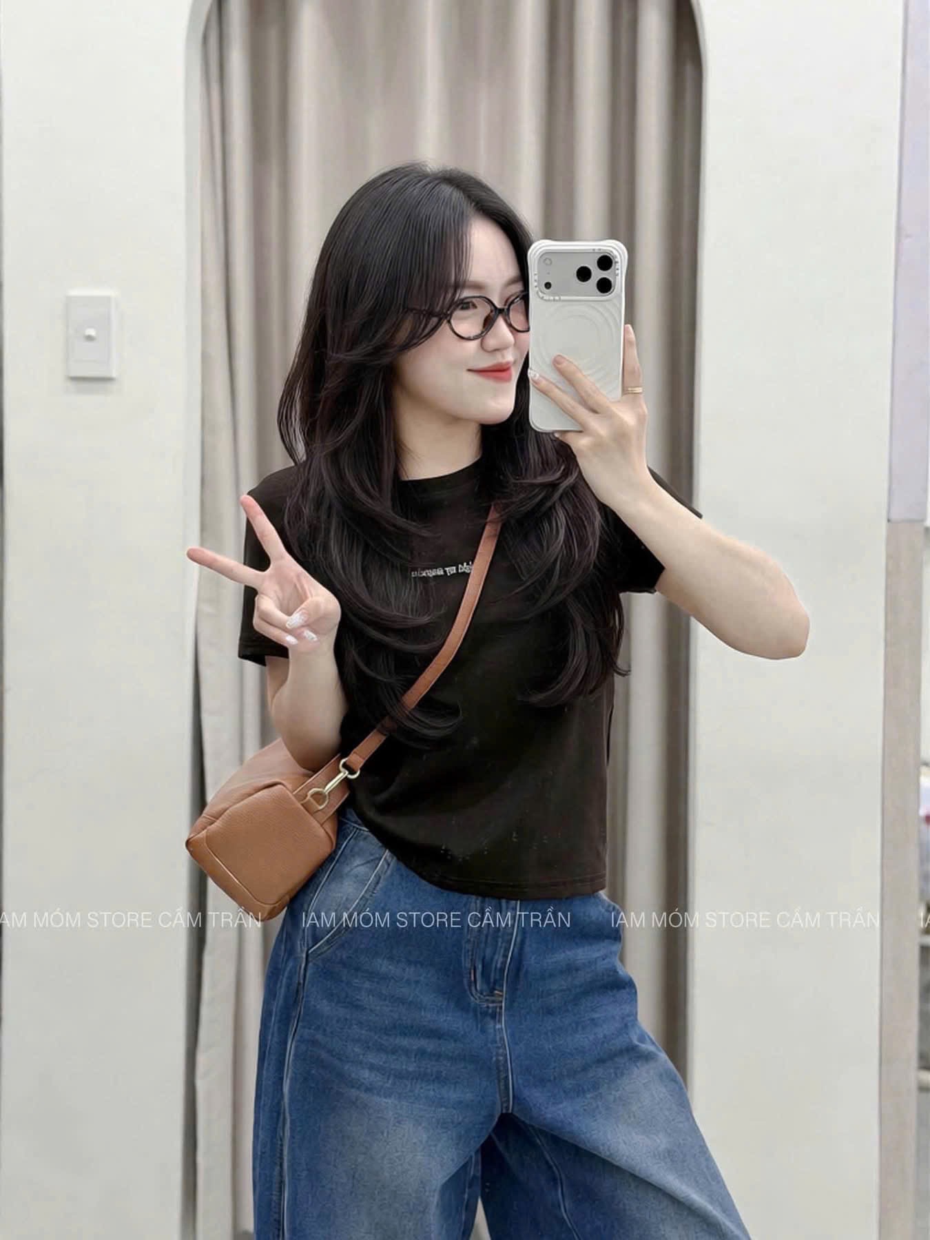 SÉT 3 ÁO CỘC TAY ĐEN TRĂNG RÊU CHO NỮ