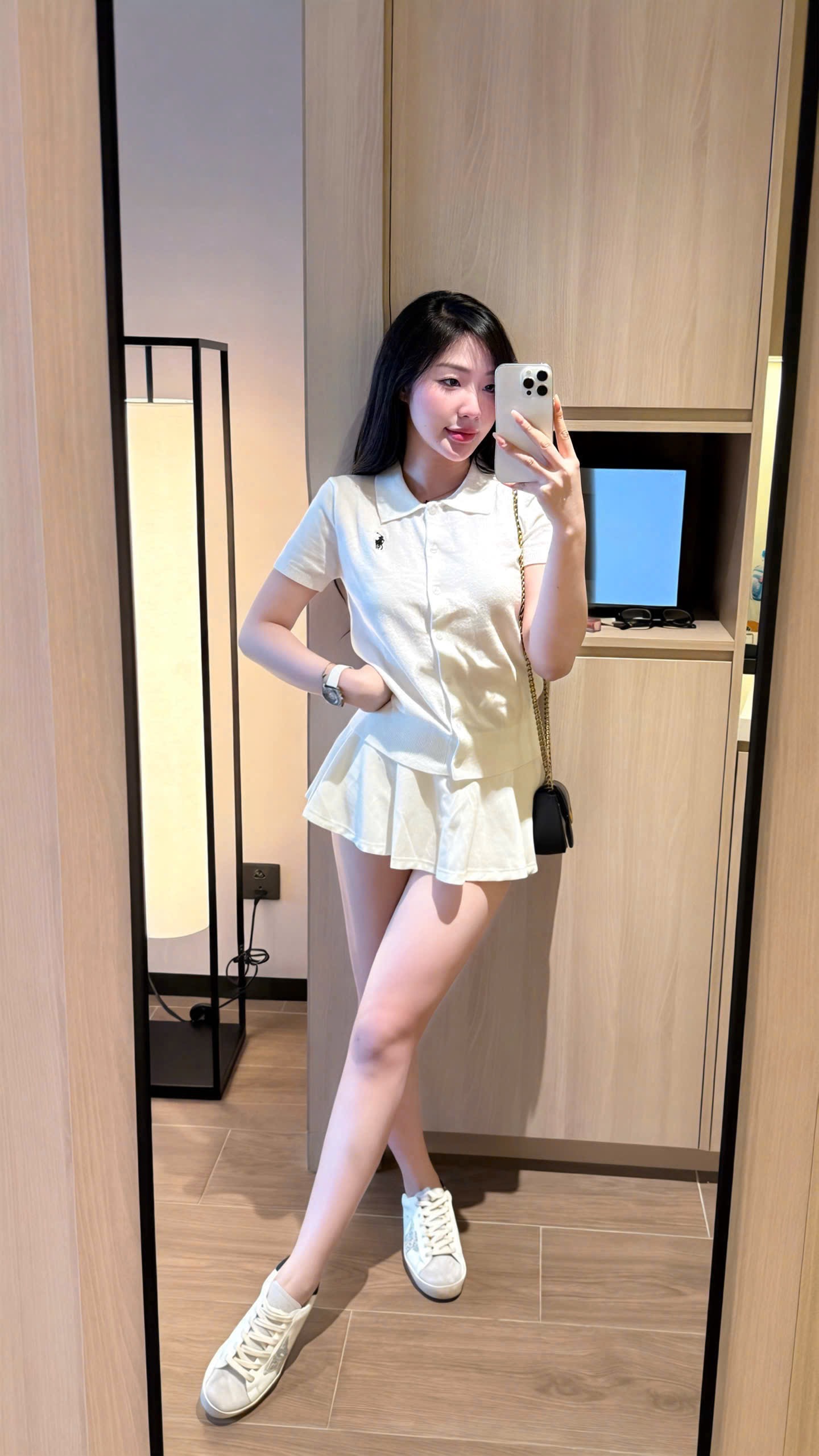 ÁO CDG CÔC TAY TRẮNG THÊU NGỰA