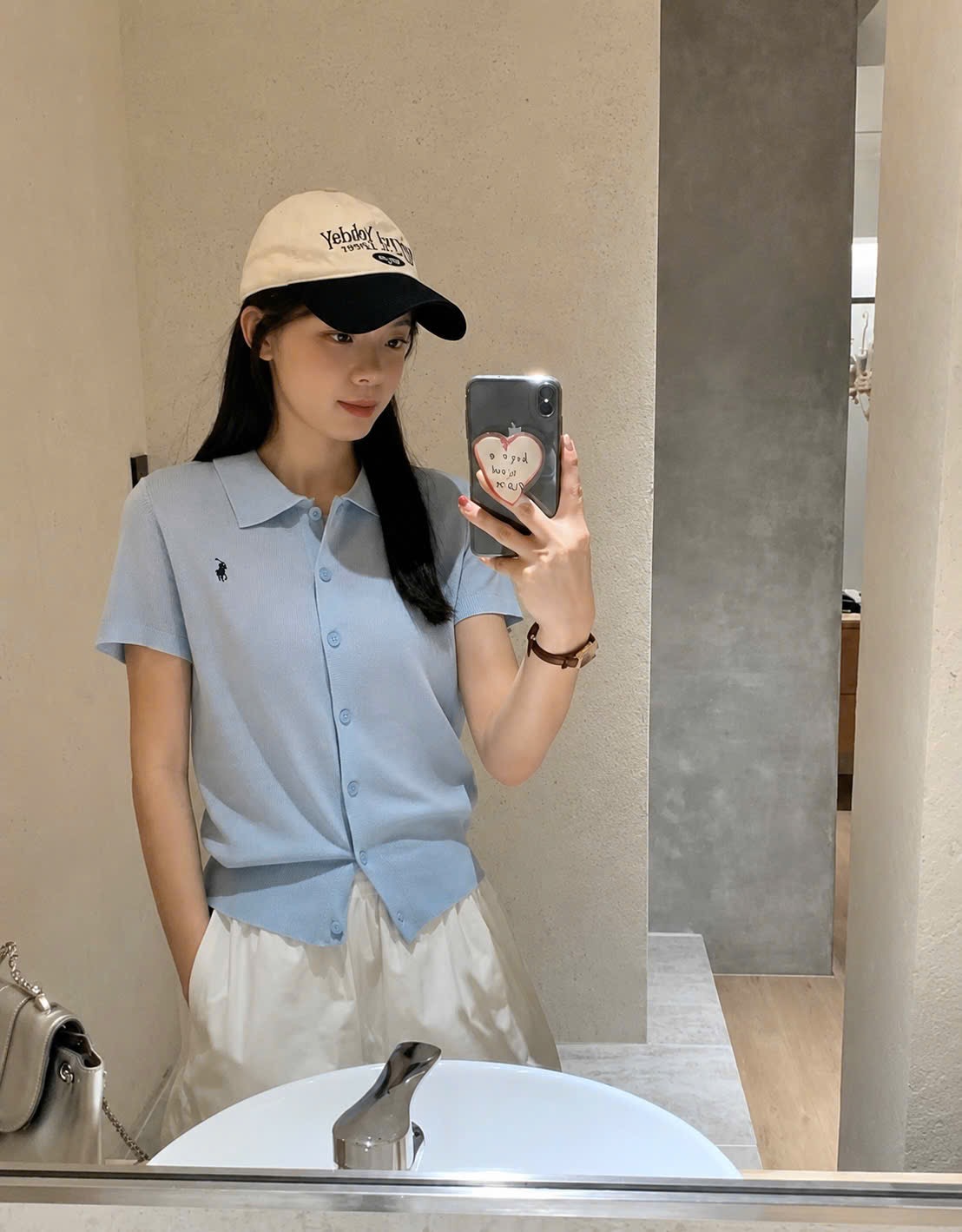 ÁO CDG CỘC TAY XANH THÊU NGỰA